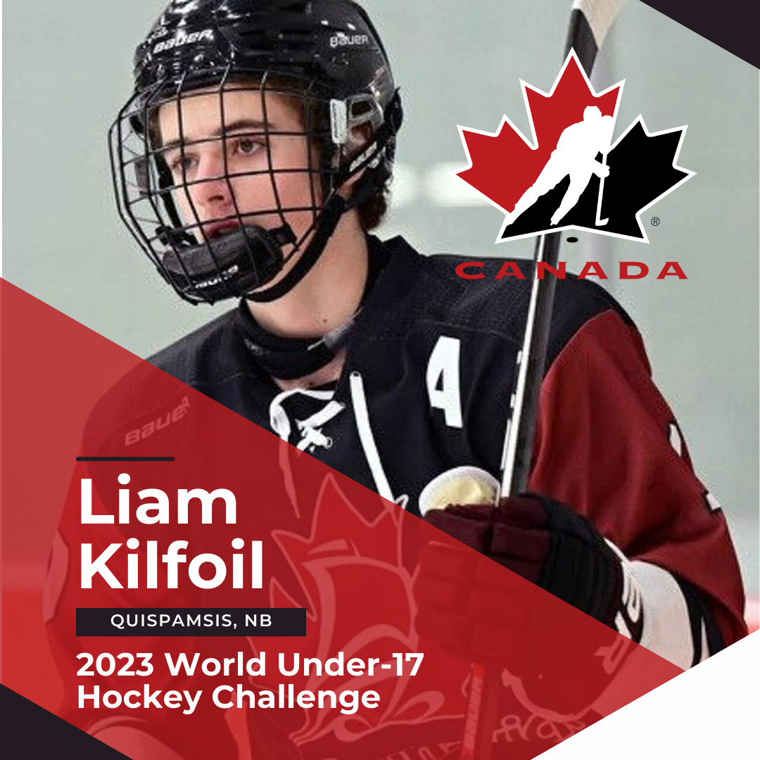Liam Kilfoil a été sélectionné pour l'Équipe Canada Rouge pour le défi mondial de Hockey des moins de 17 ans 2023